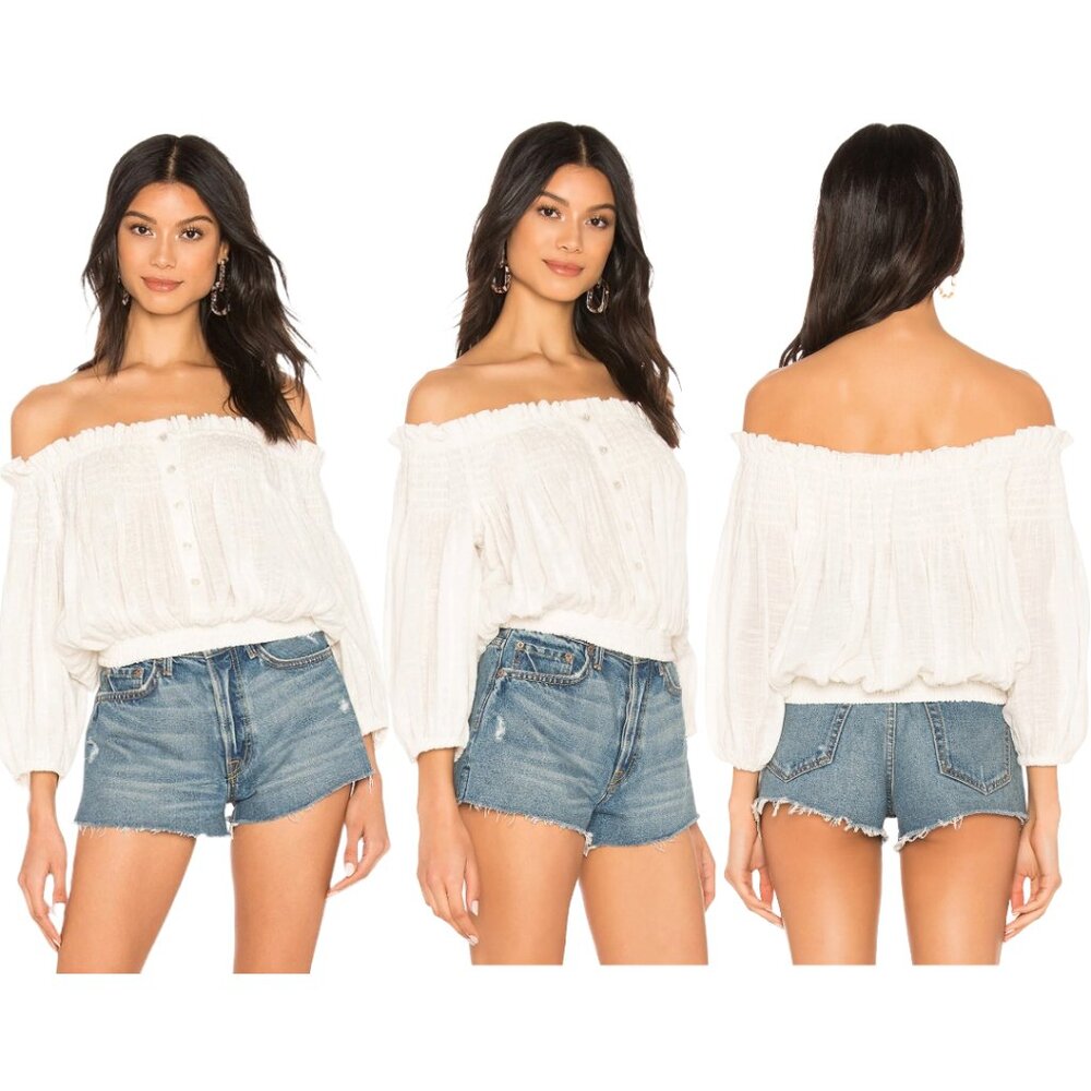 Women's Tops, Free People Crop Top, Cream/White, Size S